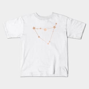 Capricorn Zodiac Constellation in Rose Gold Kids T-Shirt